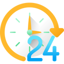 Clock with 24 hour symbol